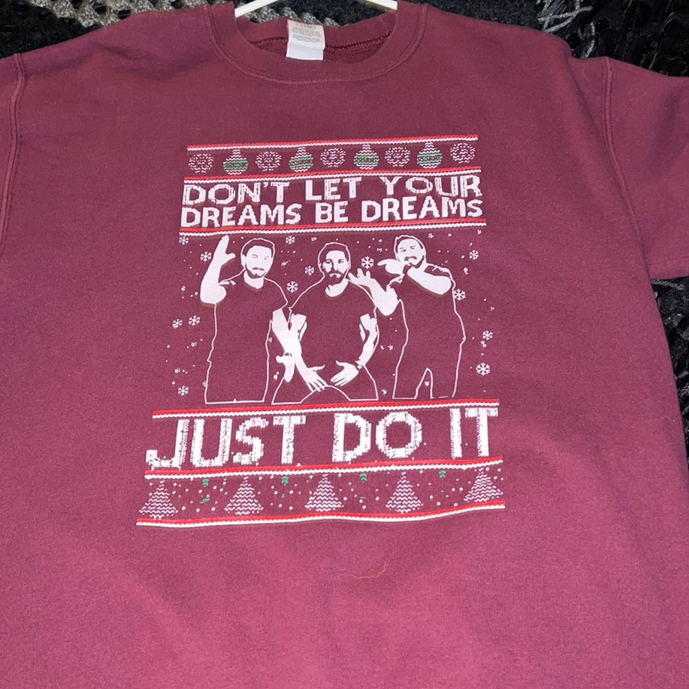 Shia LaBeouf JUST DO IT “ugly xmas sweater”